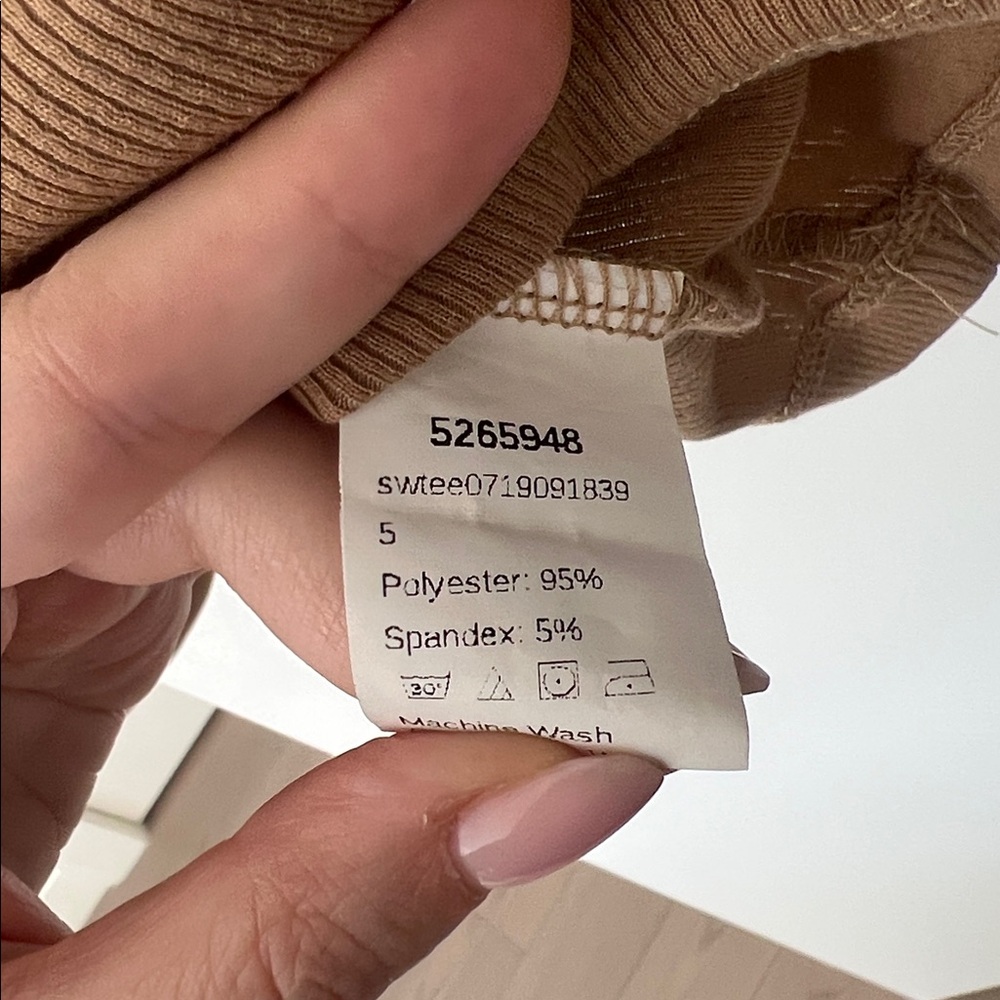 Tan Ribbed Knit Top - Picture 5 of 6